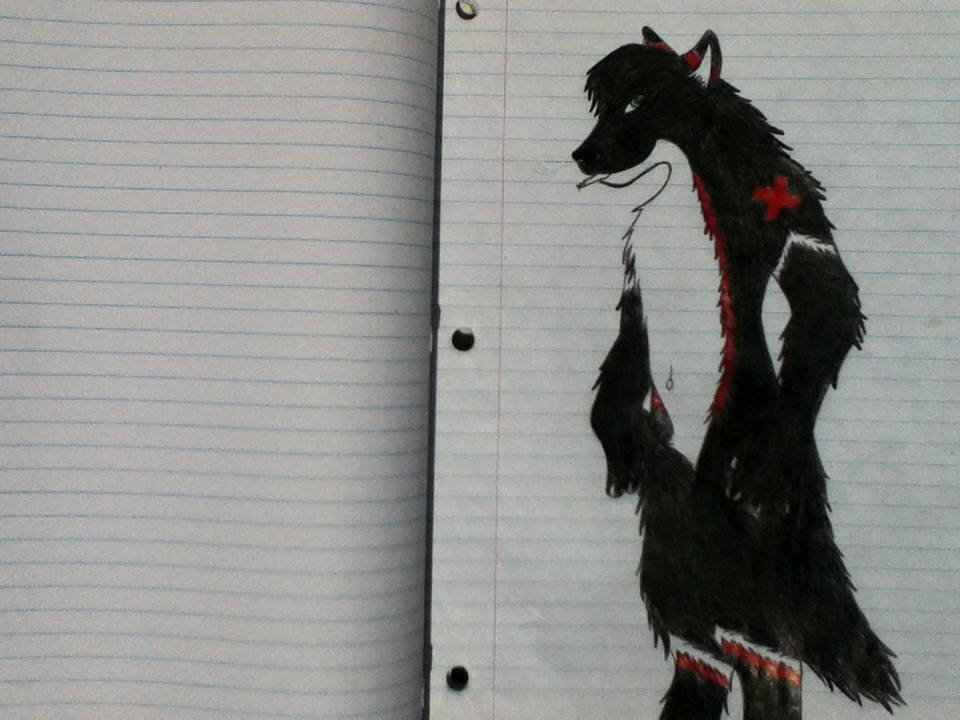 A drawing I did of Lycan smoking